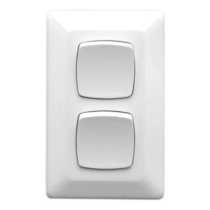 Picture of Flush Switch, Prestige Series, 2 Gang, 230/240V, 10A, Standard, Vertical