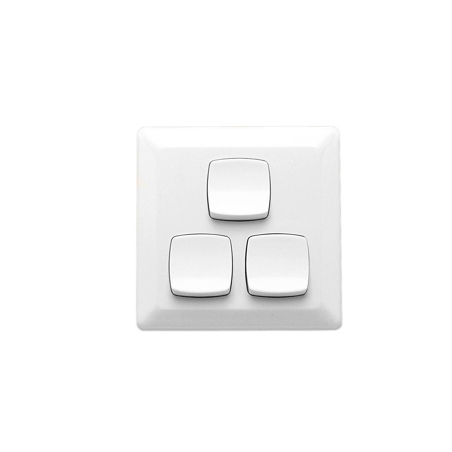 Picture of Flush Switch, Prestige Series, 3 Gang, 230/240V, 10A, Large Format, Vertical