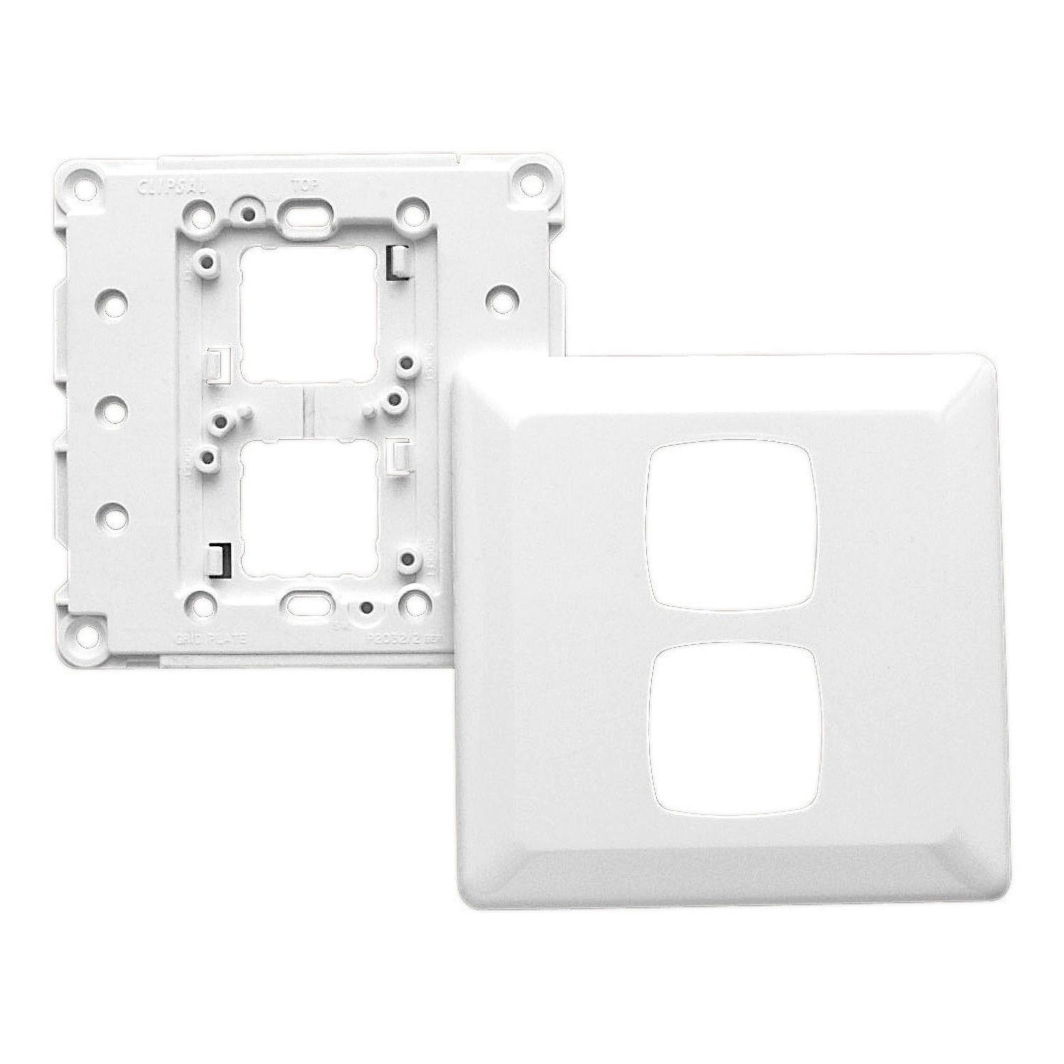 Picture of Switch Grid Plate and Cover, Prestige Series, 2 Gang, Large Format