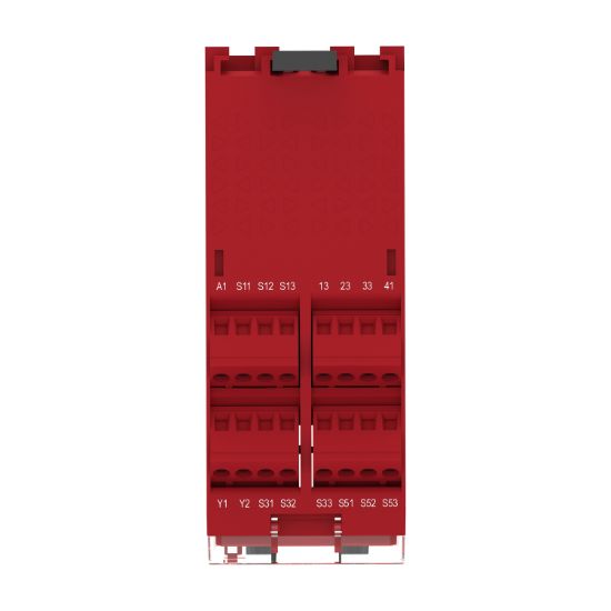 Picture of safety module, Harmony XPSU, Cat 4, features 6 x XPSUAF, 24V AC or DC, screw