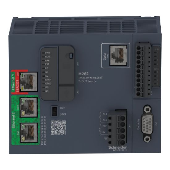 Picture of motion controller, Modicon M262, 3ns per instruction, 24 axes, Ethernet, Sercos