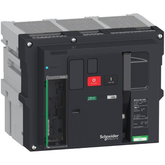 Picture of Circuit breaker  frame, MasterPact MTZ2 08H2V drawout for MicroLogic X, 800A, 100kA/415VAC  (Icu/Icw), 3P