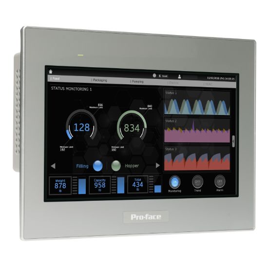 Picture of 10"W touch panel display, 2COM, 2Ethernet, USB host&device, 24VDC