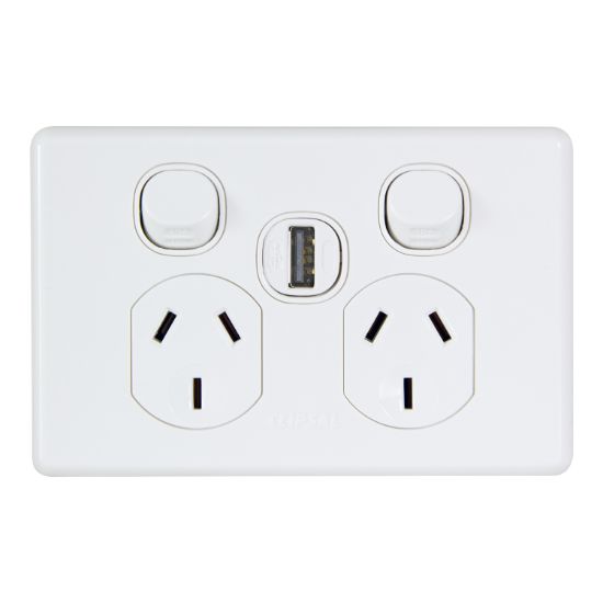 Picture of Power Outlet, Classic C2000 Series, Twin with 1 x 30USBAM