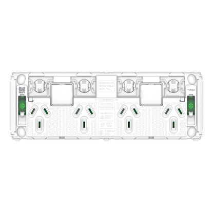 Picture of Quad Power Point Grid with 2 extra switches, Pro Series, Horizontal Mount, 250V, 10A, Less Mechanisms