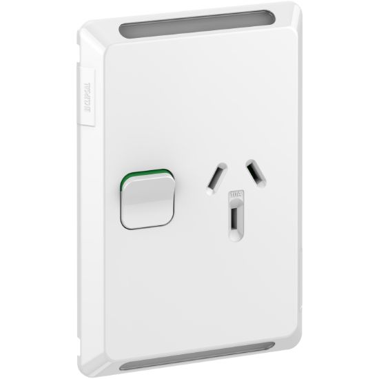 Picture of Single Power Point, Pro Series, Vertical Mount, 250V, 10A