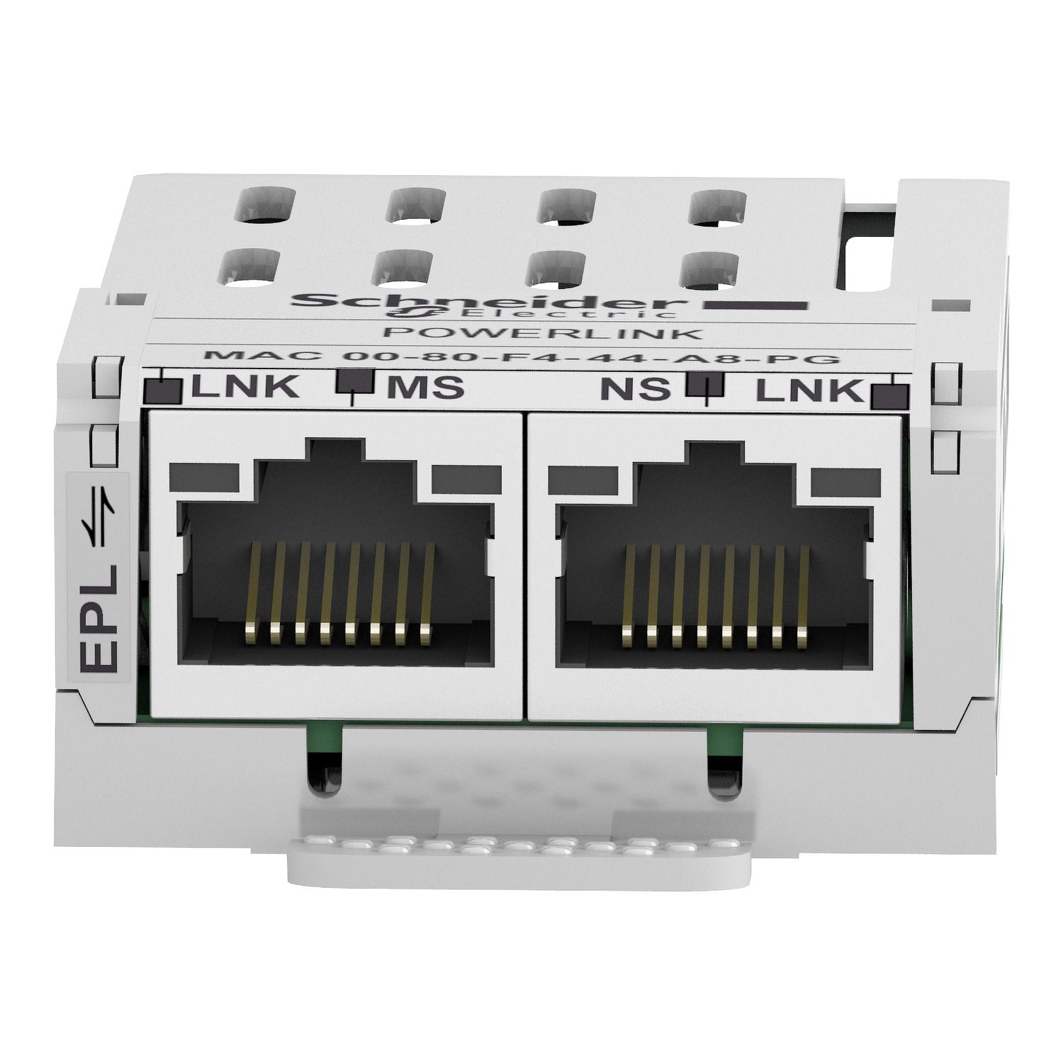 Picture of communication module Ethernet Powerlink, Altivar, 10/100Mbps, 2 x RJ45 connectors