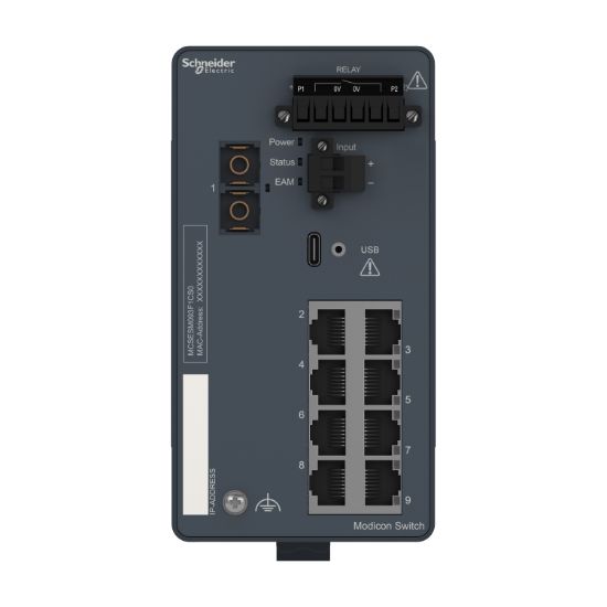 Picture of Modicon Managed Switch - 8 ports for copper + 1 port for fiber optic single-mode