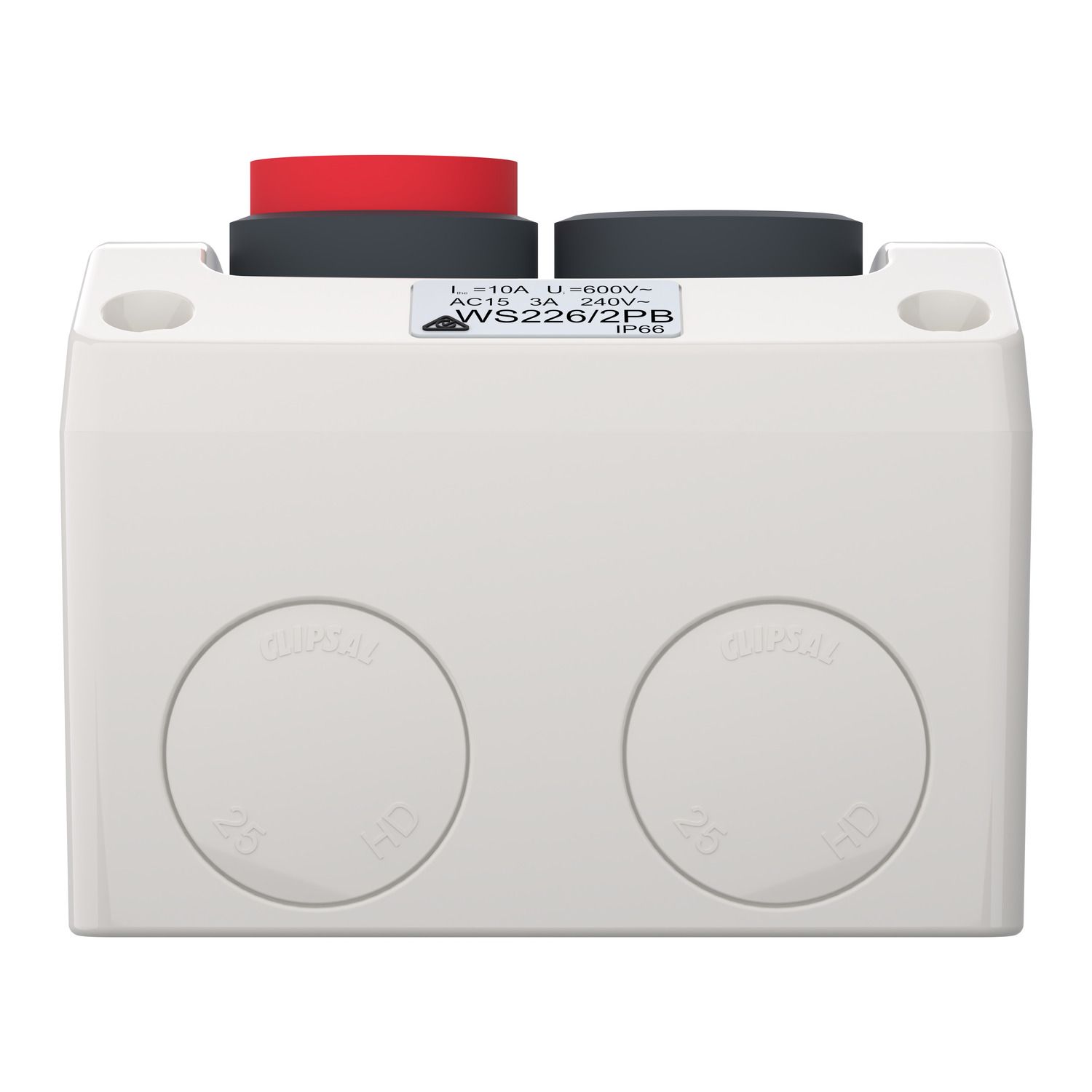 Picture of Switch, Weathershield, Push Button, 2-Gang, 3A, 240VAC, IP66