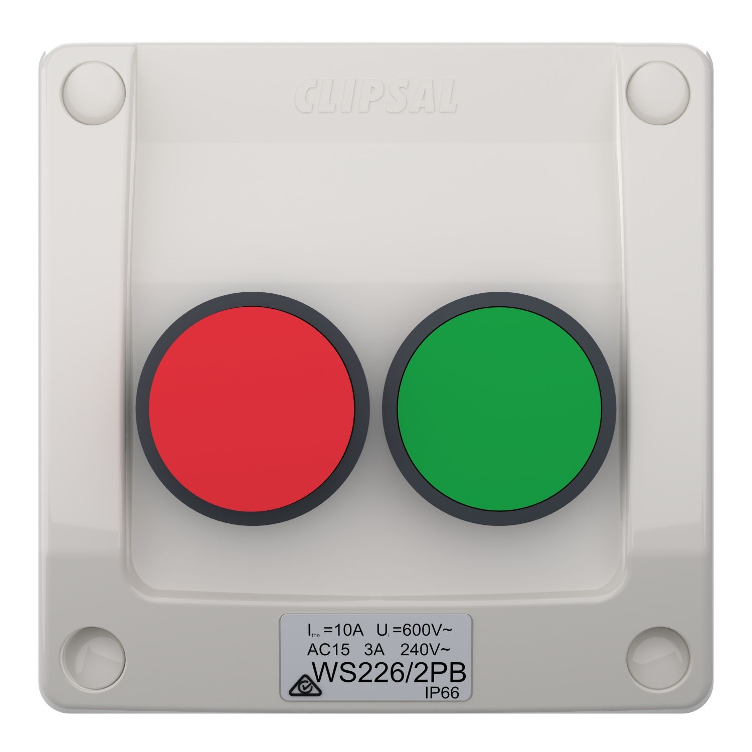 Picture of Switch, Weathershield, Push Button, 2-Gang, 3A, 240VAC, IP66