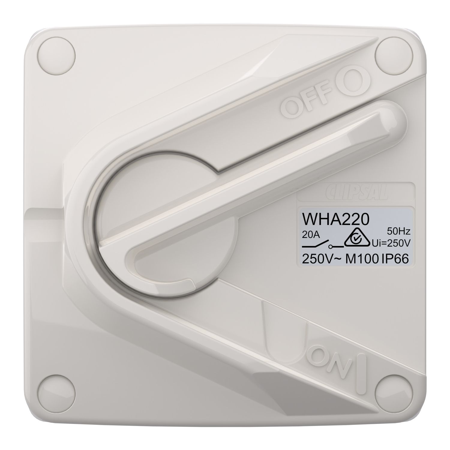 Picture of Switch, Weathershield, 1-Gang, 2 Pole, 20A/16AX, 250VAC, IP66