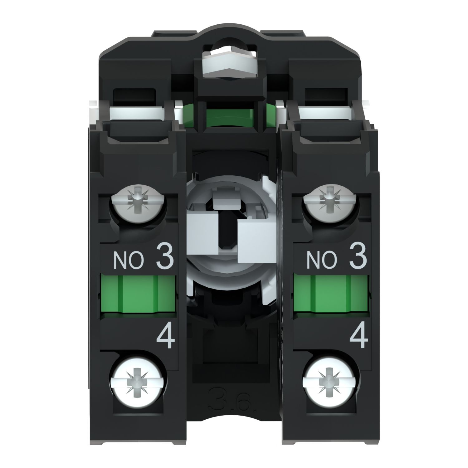 Picture of Selector switch, Harmony XB5, plastic, black, 22mm, 3 positions, stay put, 2 NO