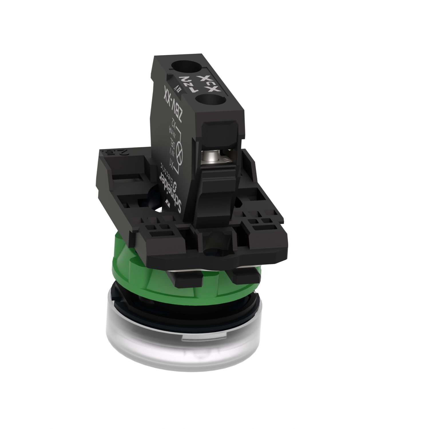 Picture of Pilot light, Harmony XB5, grey plastic, white, 22mm, universal LED, plain lens, 24V AC DC