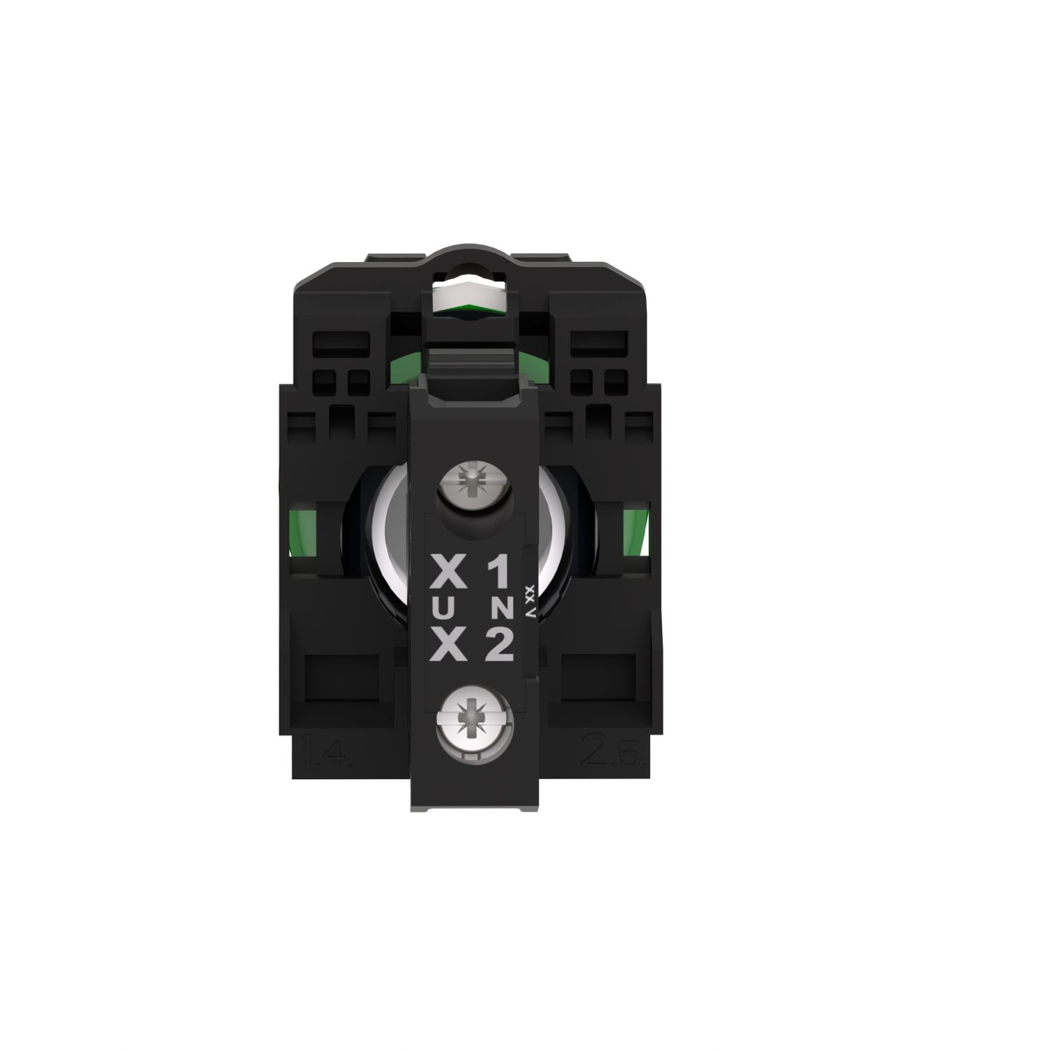 Picture of Pilot light, Harmony XB5, grey plastic, green, 22mm, universal LED, plain lens, 24V AC DC