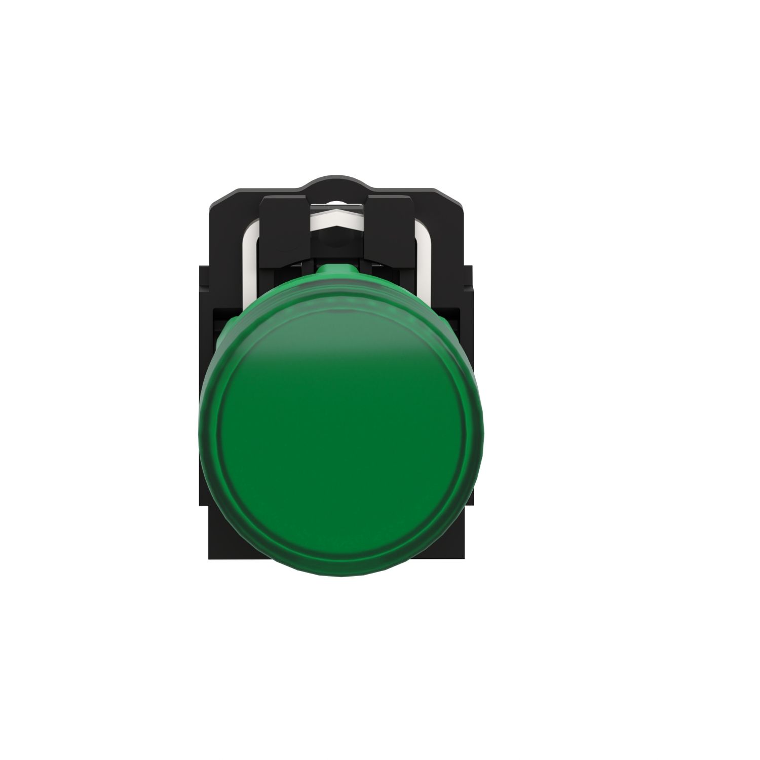 Picture of Pilot light, Harmony XB5, grey plastic, green, 22mm, universal LED, plain lens, 24V AC DC