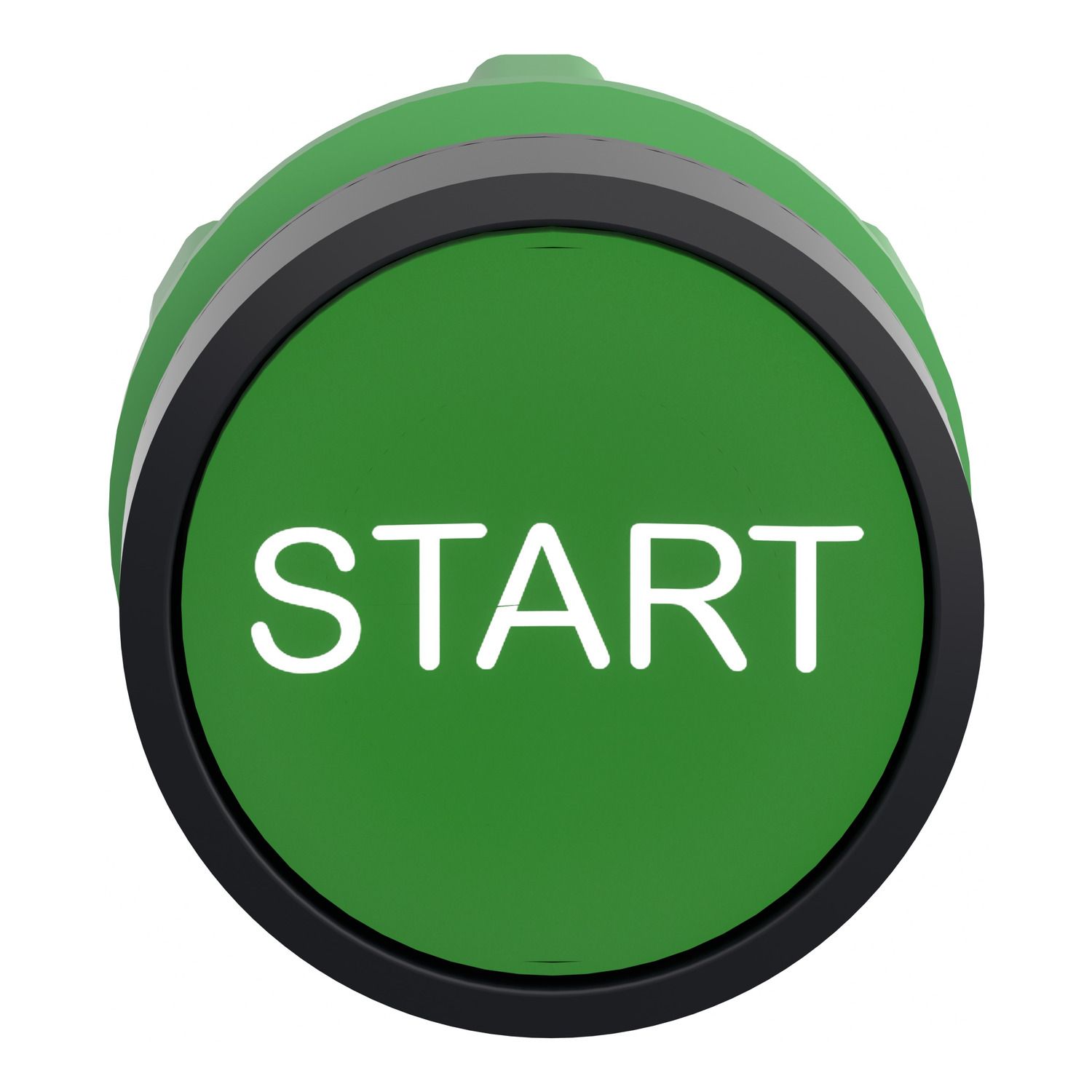 Picture of Push button head, Harmony XB5, plastic, flush, green, 22mm, spring return, marked START