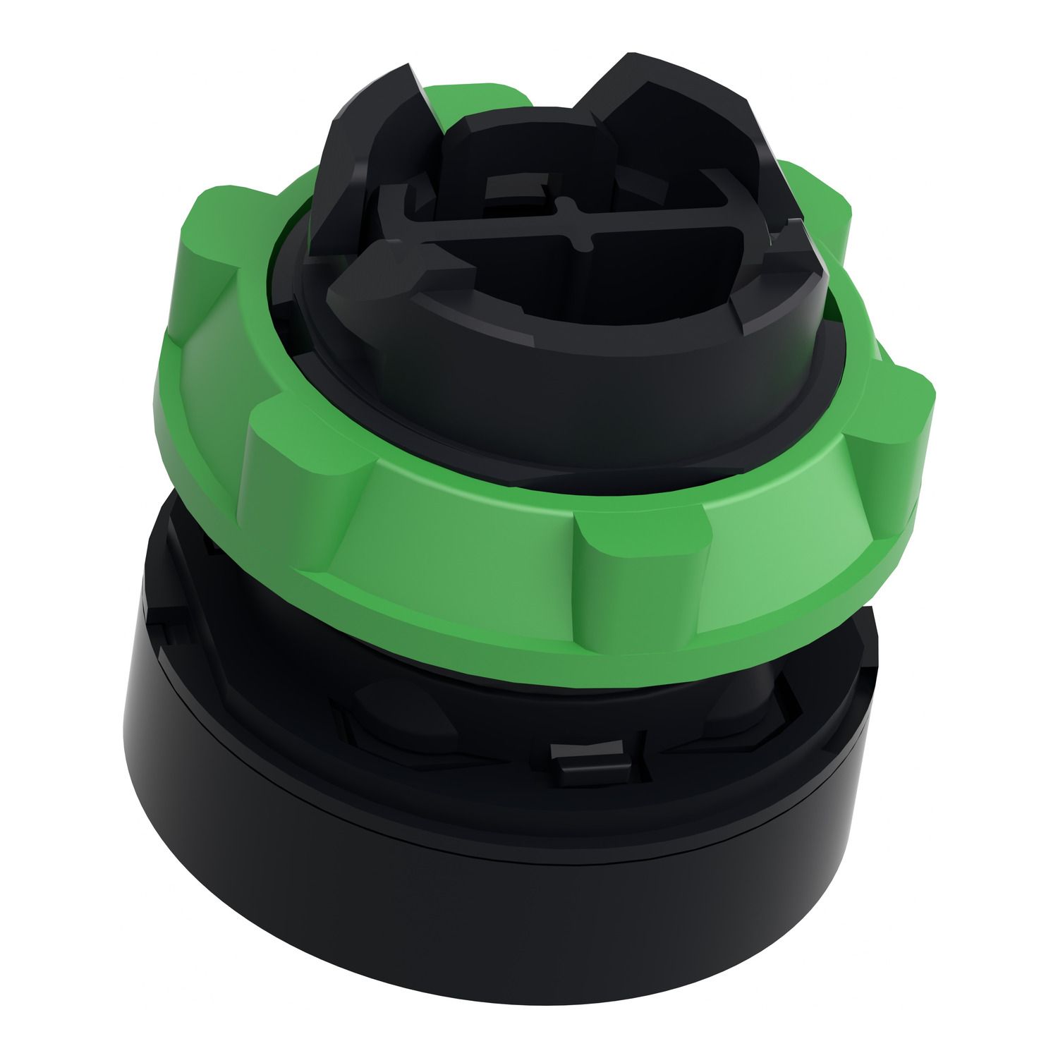 Picture of Push button head, Harmony XB5, plastic, flush, green, 22mm, spring return, marked START
