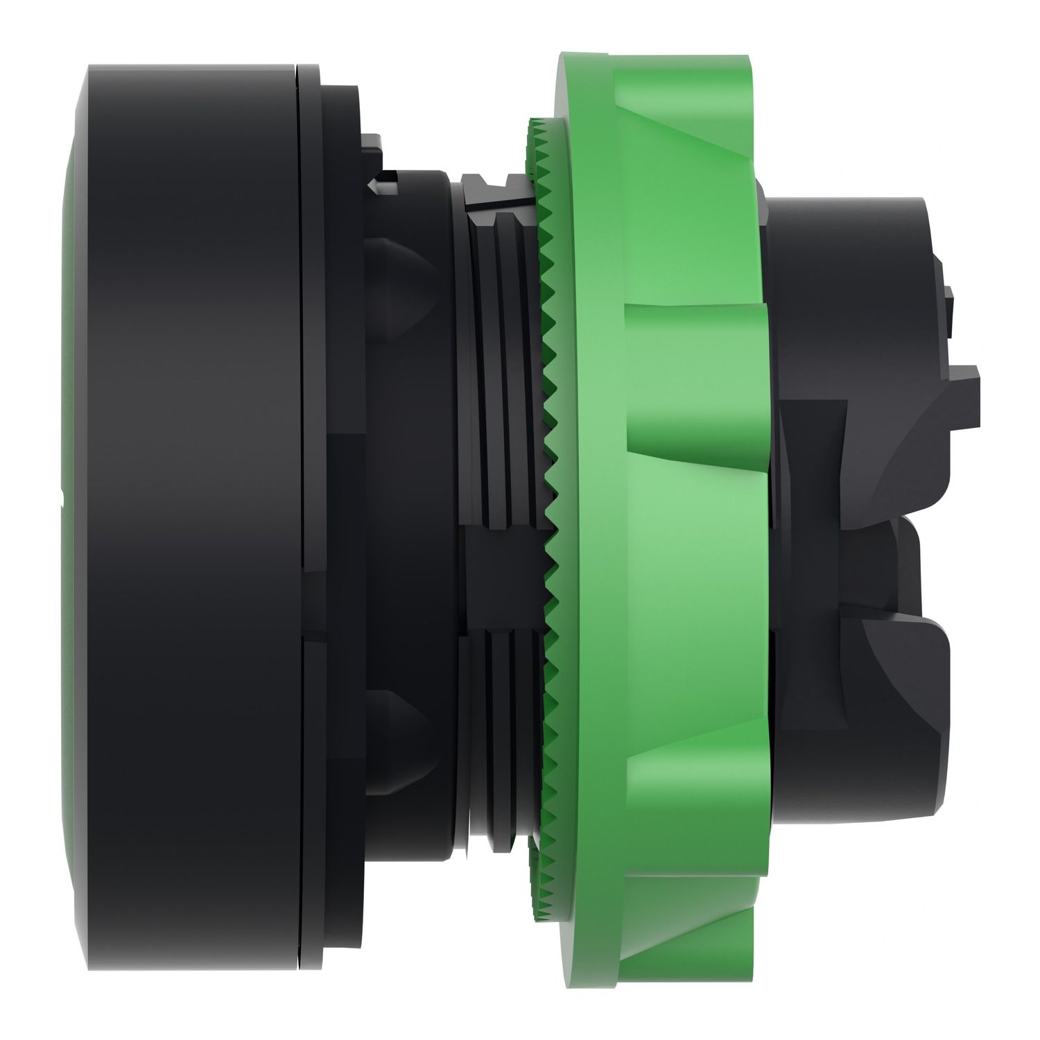 Picture of Push button head, Harmony XB5, plastic, flush, green, 22mm, spring return, marked START