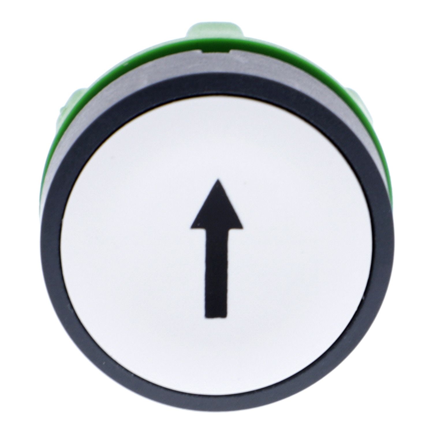 Picture of Push button head, Harmony XB5, plastic, flush, white, 22mm, spring return, marked UP ARROW