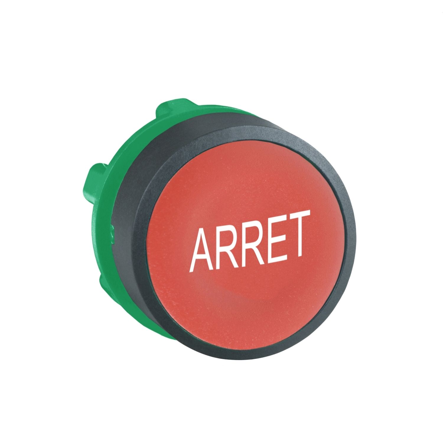 Picture of Head for non illuminated push button, Harmony XB5, red flush pushbutton 22mm spring return "ARRET"