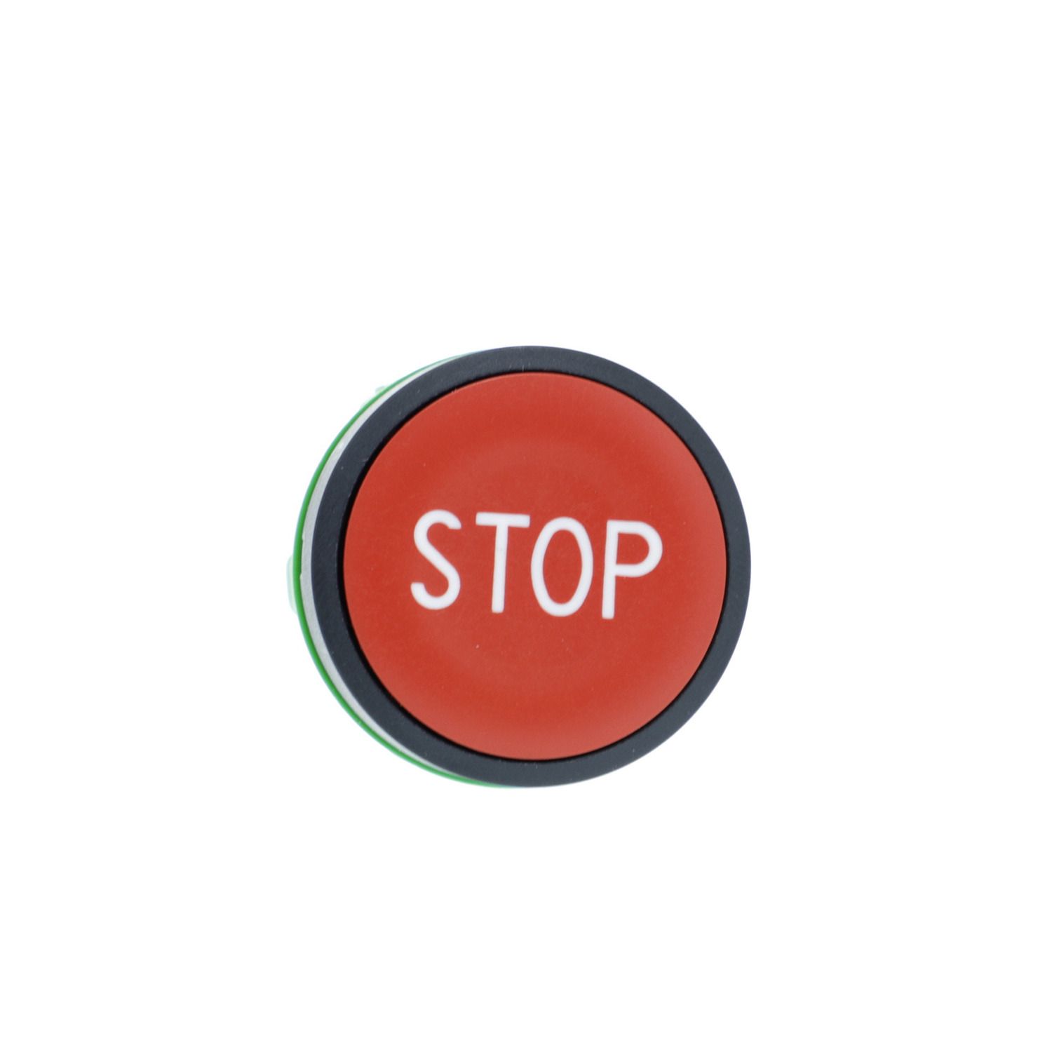 Picture of Push button head, Harmony XB5, plastic, flush, red, 22mm, spring return, marked STOP