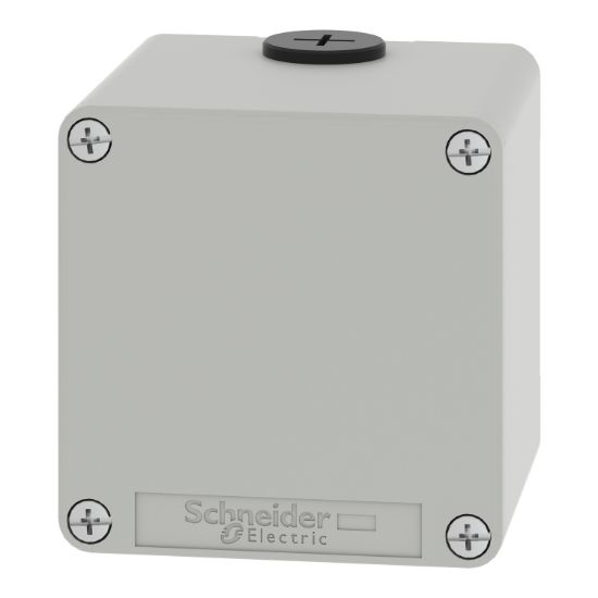 Picture of Die cast empty control station, Harmony XAP, XB2 SL, zinc alloy, grey, M20, undrilled, 80x80x77mm, UL cULus