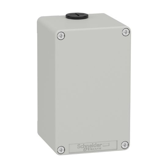 Picture of Die cast empty control station, Harmony XAP, XB2 SL, zinc alloy, grey, M20, undrilled, 80x130x77mm, UL cULus