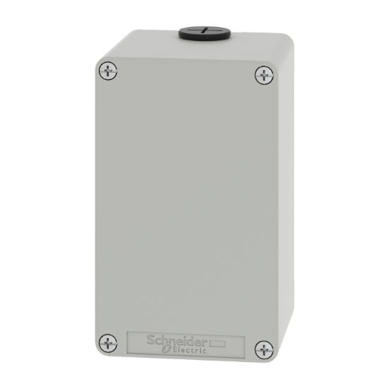 Picture of Die cast empty control station, Harmony XAP, XB2 SL, zinc alloy, grey, M20, undrilled, 80x130x77mm, UL cULus