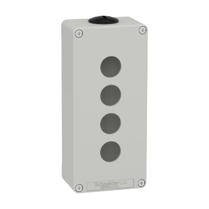 Picture of Die cast empty control station, Harmony XAP, XB2 SL, zinc alloy, grey, M25, 4 cut outs 22mm, 80x175x51,5mm