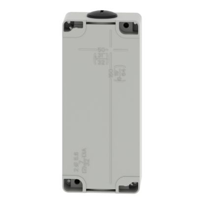 Picture of Die cast empty control station, Harmony XAP, XB2 SL, zinc alloy, grey, M25, 4 cut outs 22mm, 80x175x51,5mm