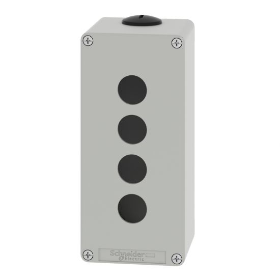Picture of Die cast empty control station, Harmony XAP, XB2 SL, zinc alloy, grey, M25, 4 cut outs 22mm, 80x175x77mm