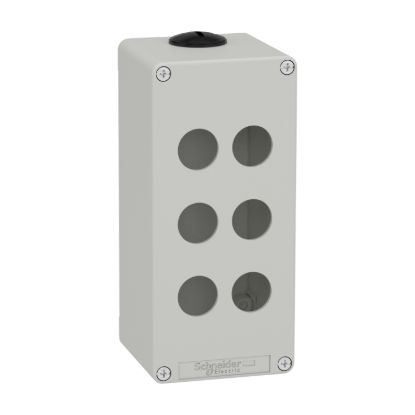 Picture of Die cast empty control station, Harmony XAP, XB2 SL, zinc alloy, grey, M25, 6 cut outs 22mm, 80x175x77mm