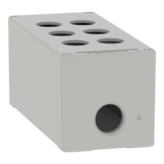 Picture of Die cast empty control station, Harmony XAP, XB2 SL, zinc alloy, grey, M25, 6 cut outs 22mm, 80x175x77mm