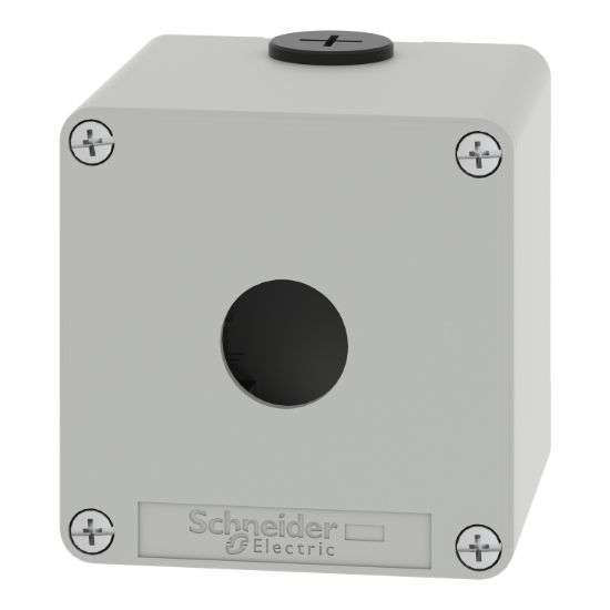 Picture of Die cast empty control station, Harmony XAP, XB2 SL, zinc alloy, grey, M20, 1 cut out 22mm, 80x80x77mm, UL cULus