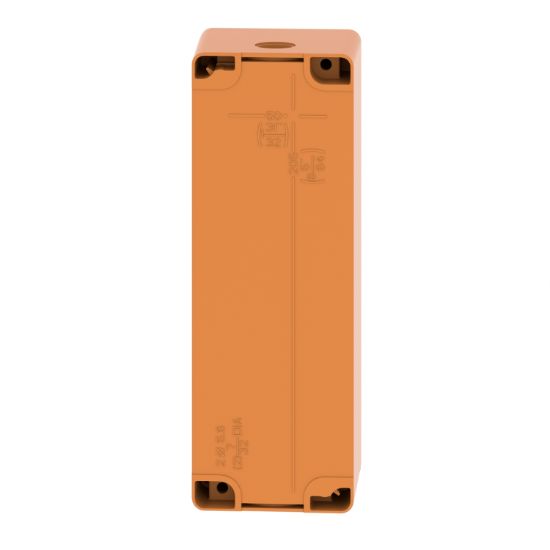 Picture of Empty control station, Harmony XAP, XB2 SL, zinc alloy, orange, M25, 4 cut outs 30mm with notches, 80x220x77mm