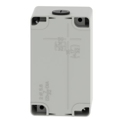 Picture of Die cast empty control station, Harmony XAP, XB2 SL, zinc alloy, grey, M20, 2 cut outs 22mm, 80x130x77mm, UL cULus