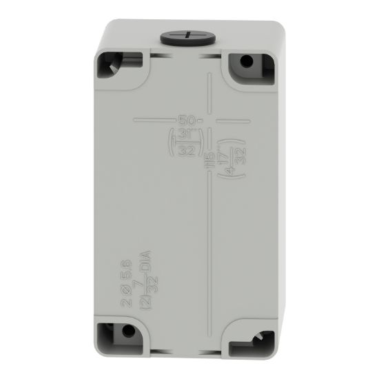 Picture of Die cast empty control station, Harmony XAP, XB2 SL, zinc alloy, grey, M20, 2 cut outs 22mm, 80x130x77mm, UL cULus