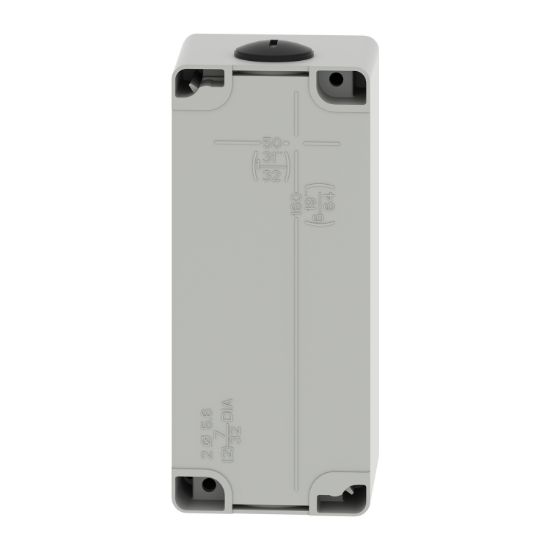 Picture of Die cast empty control station, Harmony XAP, XB2 SL, zinc alloy, grey, M25, undrilled, 80x175x77mm