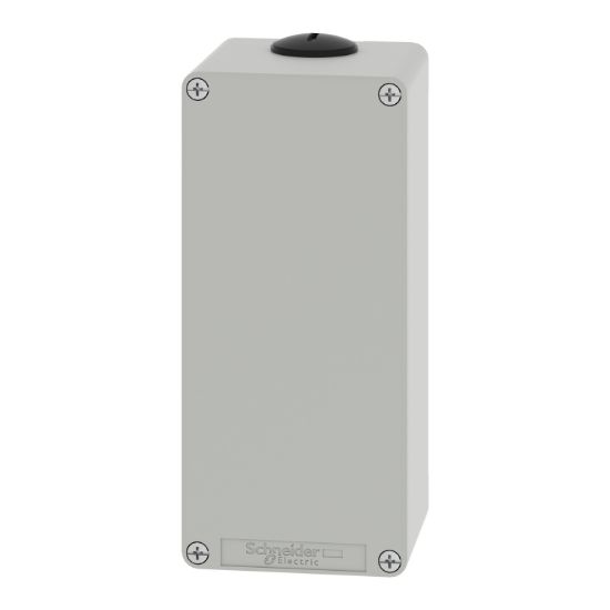 Picture of Die cast empty control station, Harmony XAP, XB2 SL, zinc alloy, grey, M25, undrilled, 80x175x77mm