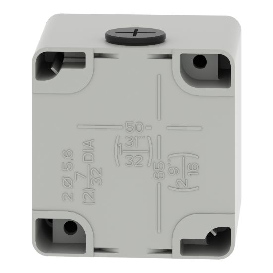 Picture of Die cast empty control station, Harmony XAP, XB2 SL, zinc alloy, grey, M20, 2 cut outs 22mm, 80x80x77mm, UL cULus