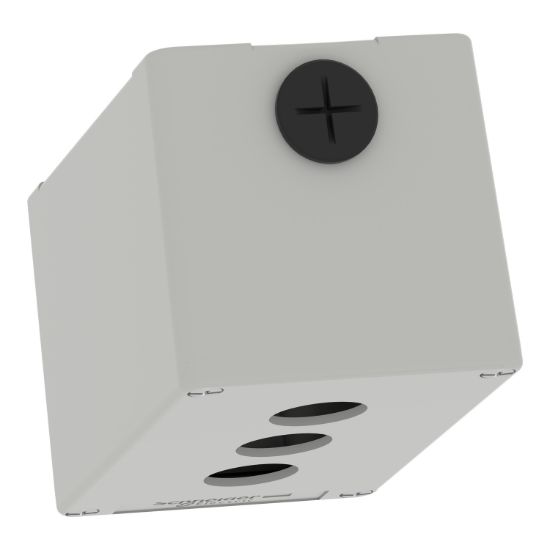 Picture of Die cast empty control station, Harmony XAP, XB2 SL, zinc alloy, grey, M20, 3 cut outs 22mm, 80x130x77mm, UL cULus