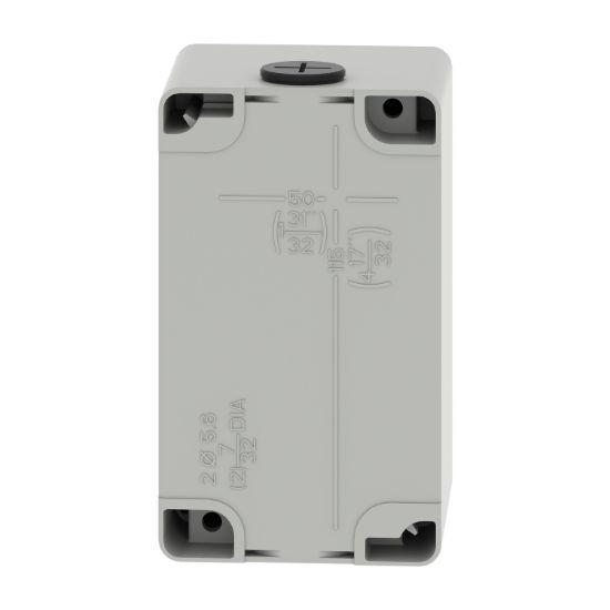 Picture of Die cast empty control station, Harmony XAP, XB2 SL, zinc alloy, grey, M20, 4 cut outs 22mm, 80x130x77mm, UL cULus