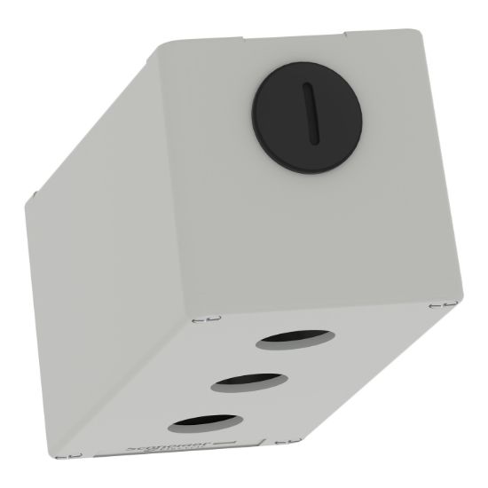 Picture of Die cast empty control station, Harmony XAP, XB2 SL, zinc alloy, grey, M25, 3 cut outs 22mm, 80x175x77mm