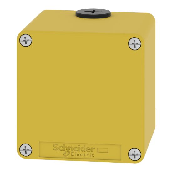 Picture of Empty control station, Harmony XAP, XB2 SL, zinc alloy, yellow, M20, undrilled, 80x80x77mm, UL cULus