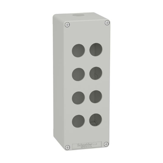 Picture of Die cast empty control station, Harmony XAP, XB2 SL, zinc alloy, grey, M25, 8 cut outs 22mm, 80x220x77mm