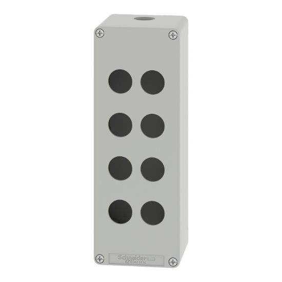 Picture of Die cast empty control station, Harmony XAP, XB2 SL, zinc alloy, grey, M25, 8 cut outs 22mm, 80x220x77mm