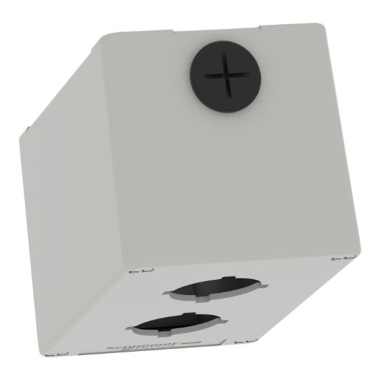 Picture of Empty control station, Harmony XAP, XB2 SL, zinc alloy, grey, M20, 2 cut outs 30mm with notches, 80x130x77mm, UL cULus