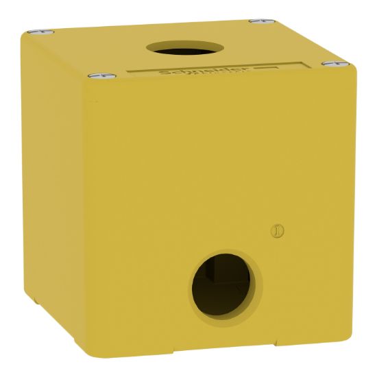 Picture of Die cast empty control station, Harmony XAP, XB2 SL, zinc alloy, yellow, M20, 1 cut out 22mm, 80x80x77mm, UL cULus