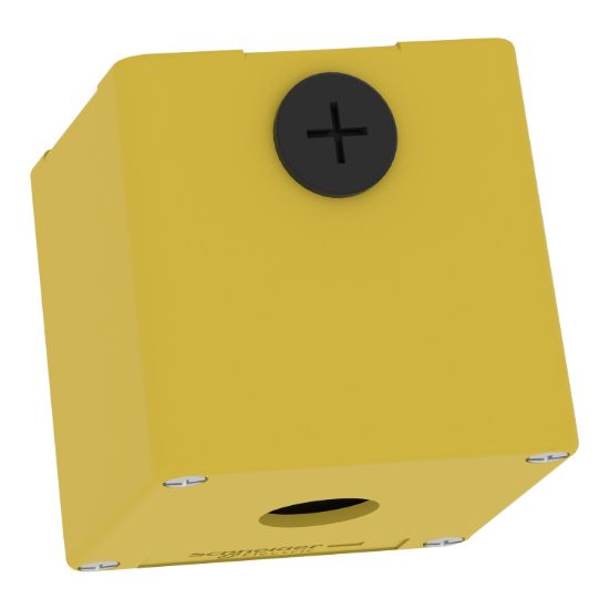 Picture of Die cast empty control station, Harmony XAP, XB2 SL, zinc alloy, yellow, M20, 1 cut out 22mm, 80x80x77mm, UL cULus