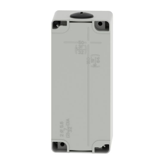 Picture of Empty control station, Harmony XAP, XB2 SL, zinc alloy, grey, M25, 3 cut outs 30mm with notches, 80x175x77mm